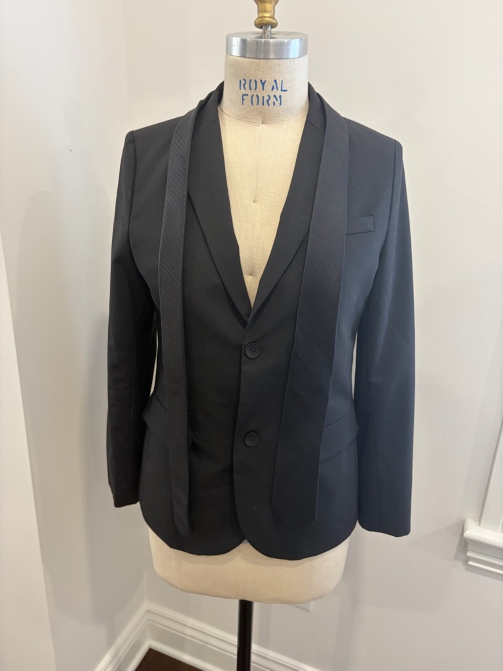Zara Black kids suit jacket with black satin tie